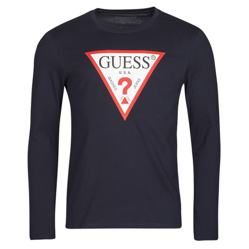 Guess - CN LS ORIGINAL LOGO TEE - Marine