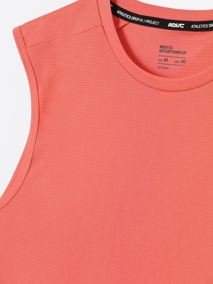 Camiseta esportiva sem mangas - Coral