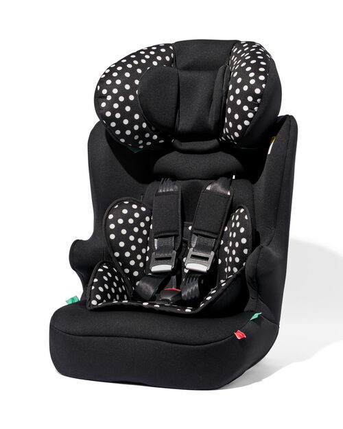 siège auto évolutif 76-150cm noir à pois blancs