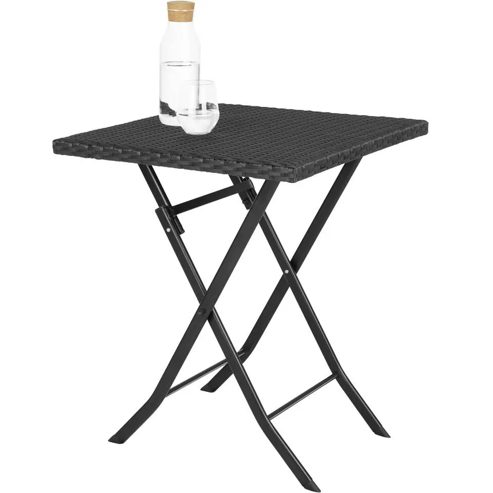 tectake Wicker balkonset Trevi, Zwart