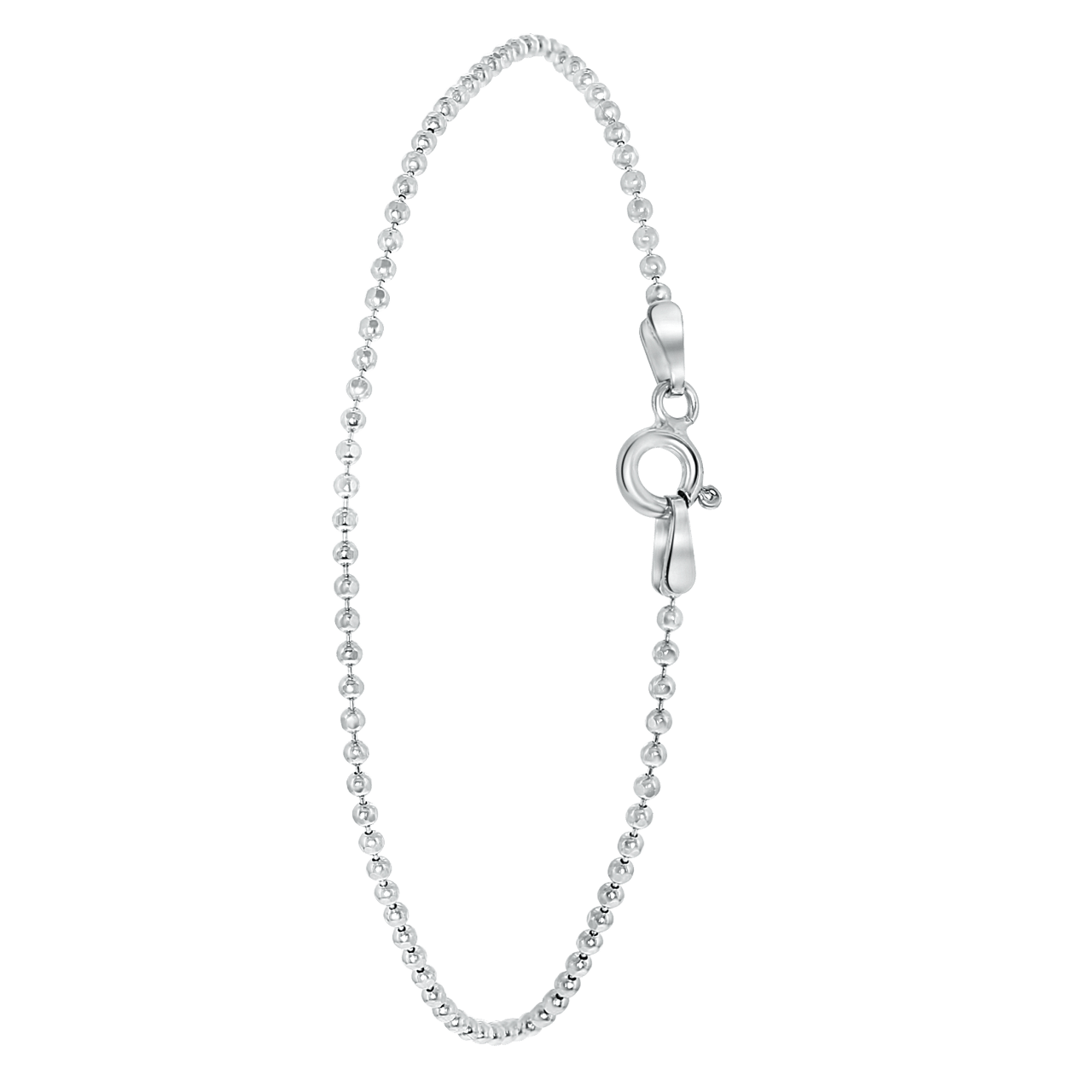Gerecycled zilveren armband rhodiumplated bolletjes schakel
