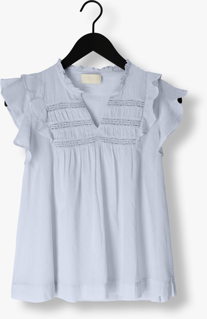 NOTRE-V lichtblauwe notre-v top voile top short sleeves