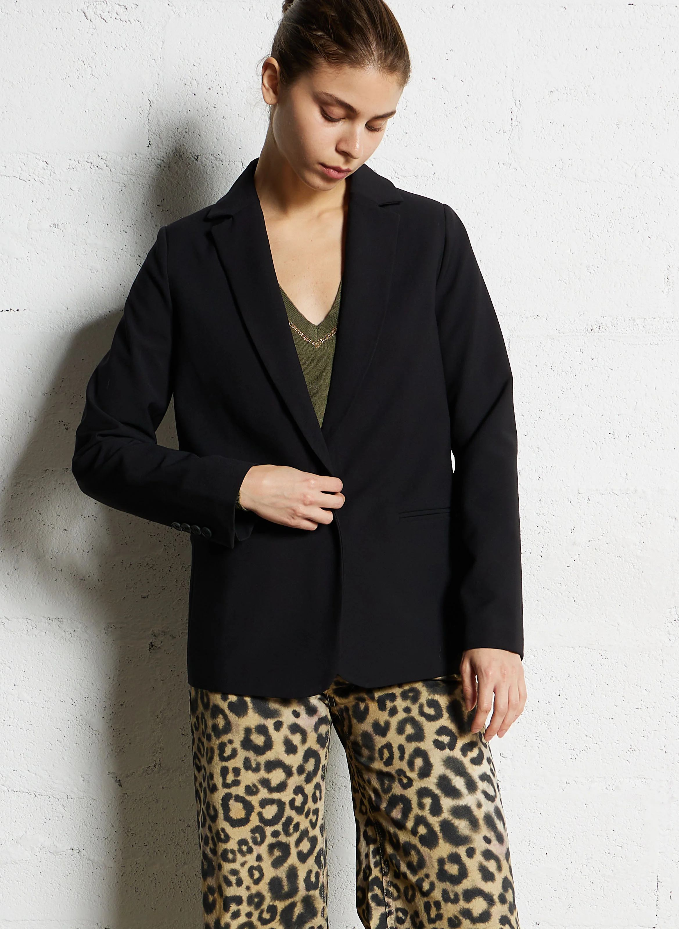 VEDELINE - Veste de tailleur droite | Noir