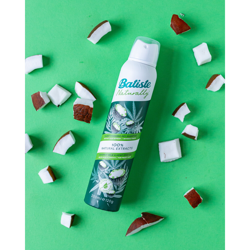 Batiste Naturally Droogshampoo Coconut Milk & Hemp Seed Oil200 ml