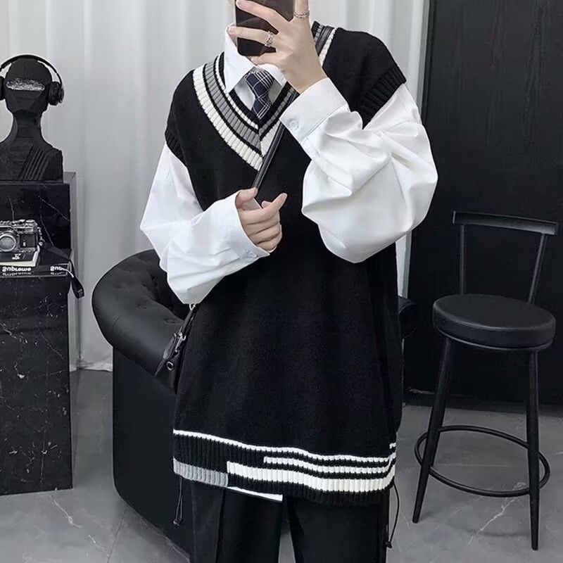 Femilina - V-hals gestreept vest