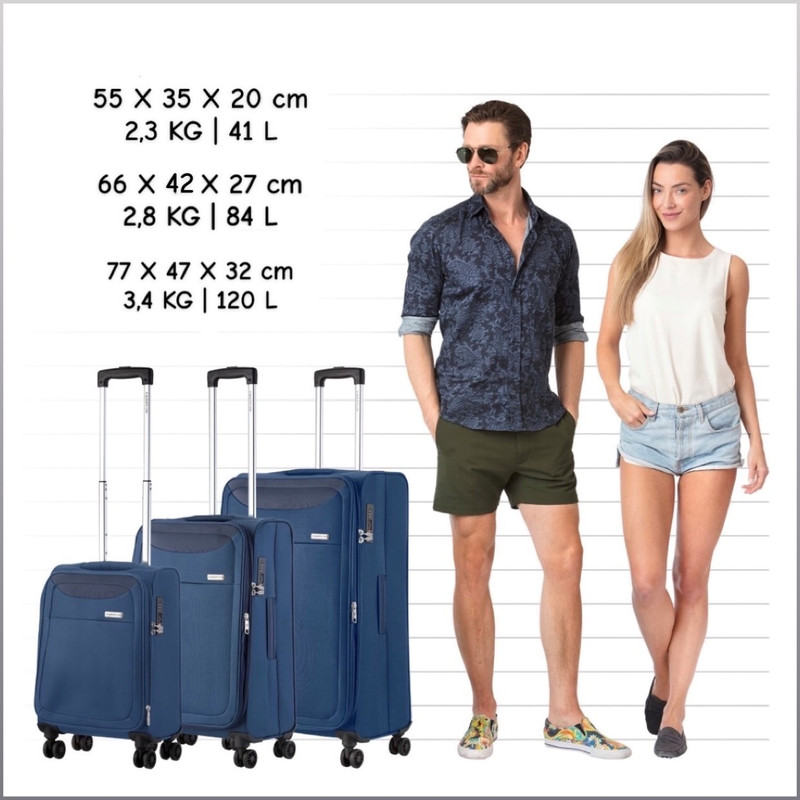 CarryOn Air 3-delig zachte kofferset - Blue