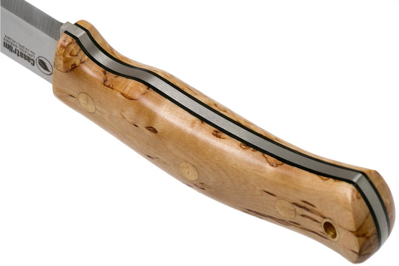 Casström No. 10 Swedish Forest Knife Curly Birch, 14C28N Scandi Grind 13128 met firesteel