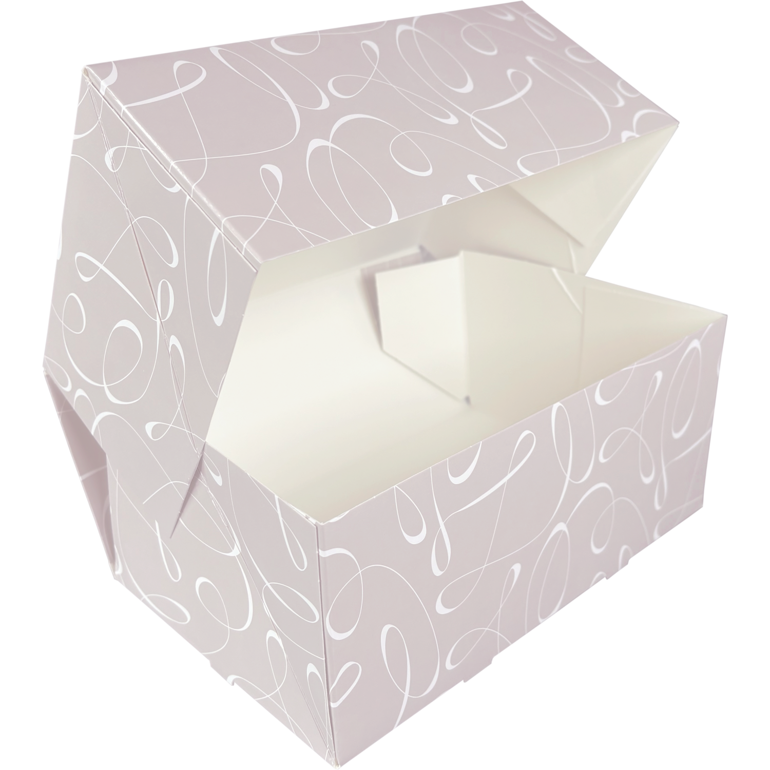 Gebaksdoos, Swirl, karton, 21x14x9cm, zonder venster,