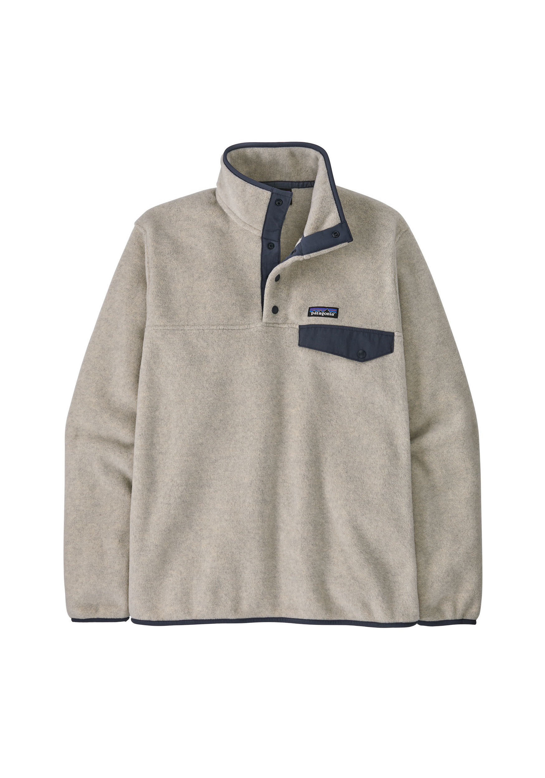Patagonia Fleece Pullover M's LW Synchilla® Snap-T Oatmeal Heather w/Smolder Blue