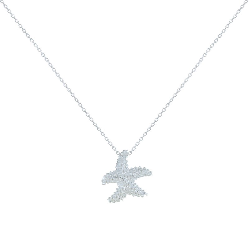 Collier Argent Etoile de Mer et Billes
