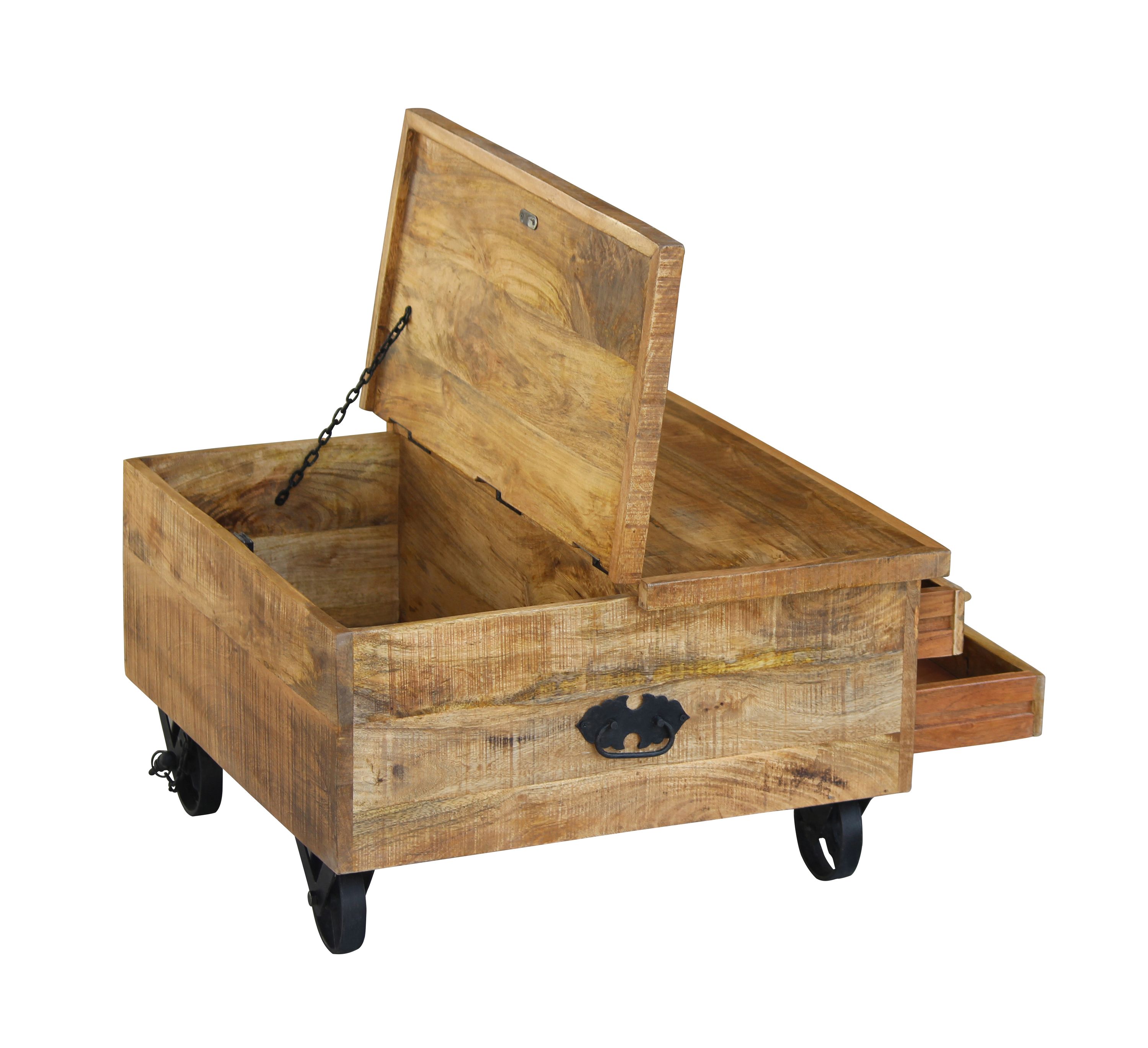 Beistelltisch Holz Vintage PITT mit Rollen