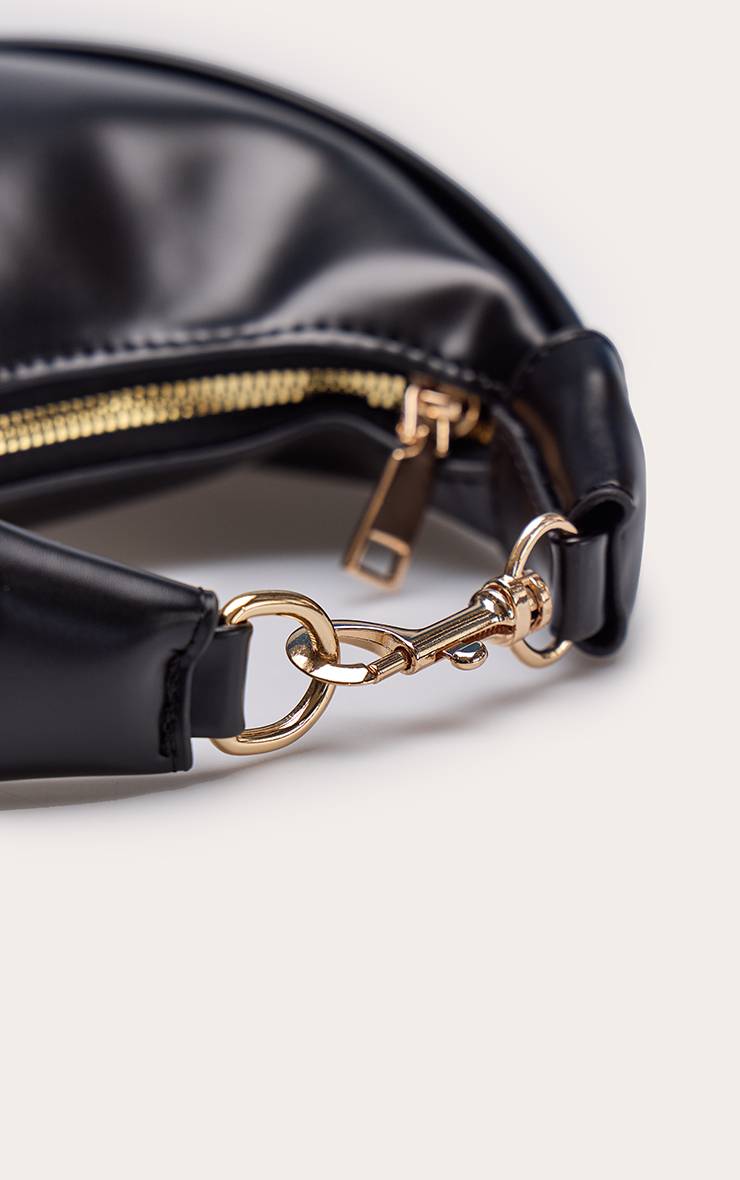Noir Sac Bandoulière Courbé En Synthétique