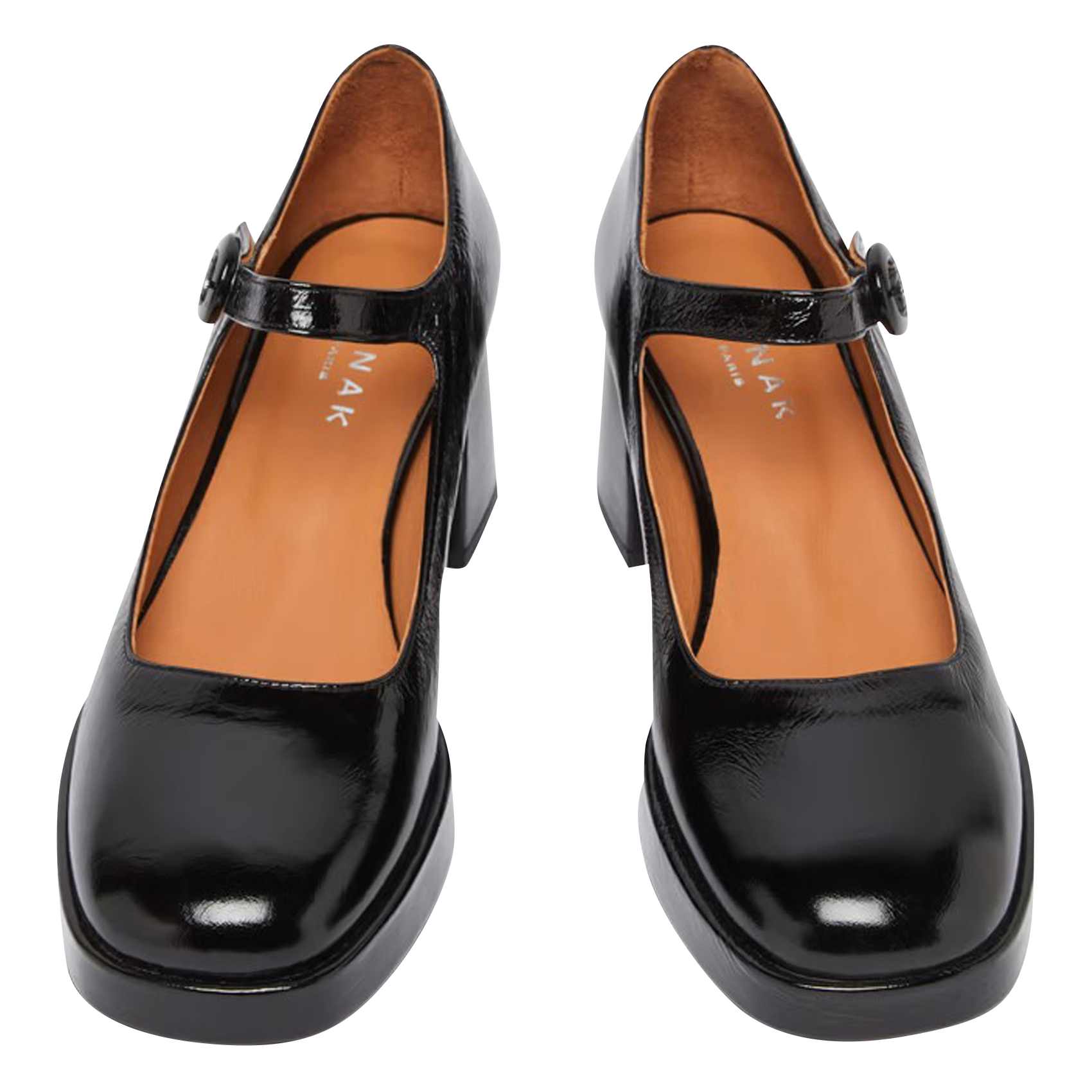 VUELO - Babies à talons hauts en cuir| Noir