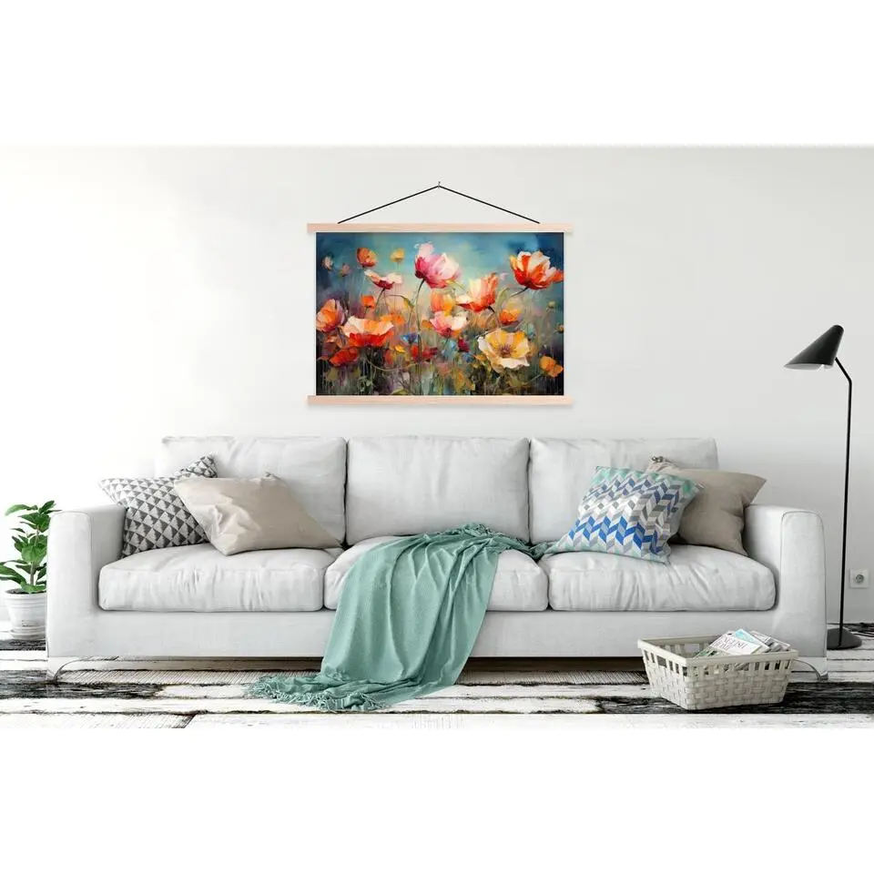 MuchoWow - Schoolplaat/ wandhanger - Bloemen - Watercolor - Kunst - Bo