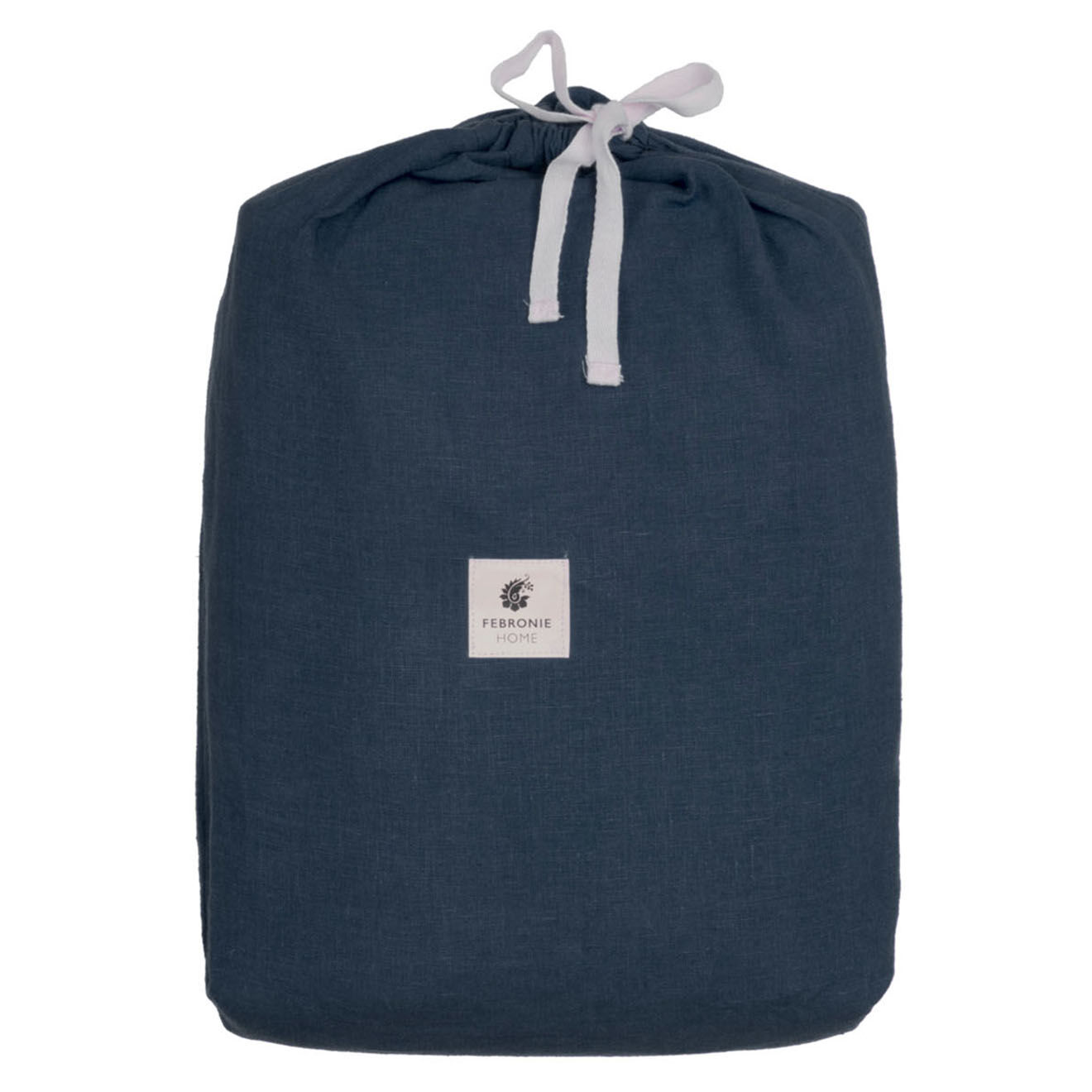 Febronie Home Drap housse 100% Lin Hortense bleu nuit