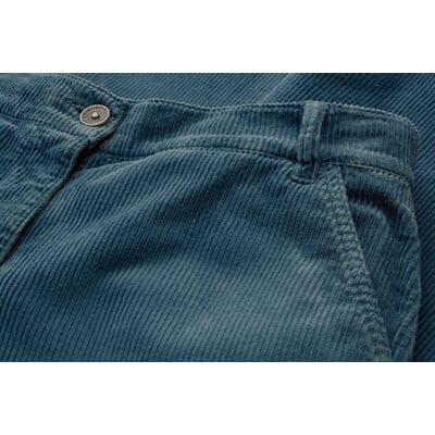 Damen-Cordhose weites Bein, Blaugrau