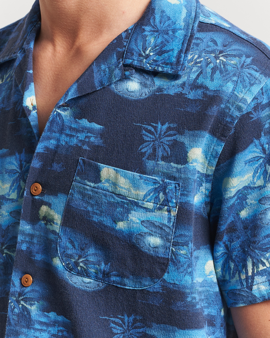 Nudie Jeans Arvid Pearls Hawaii Shirt Blueberry