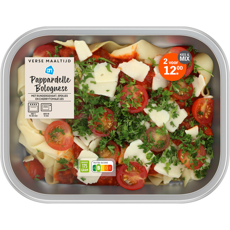 AH Verse maaltijd pappardelle bolognese