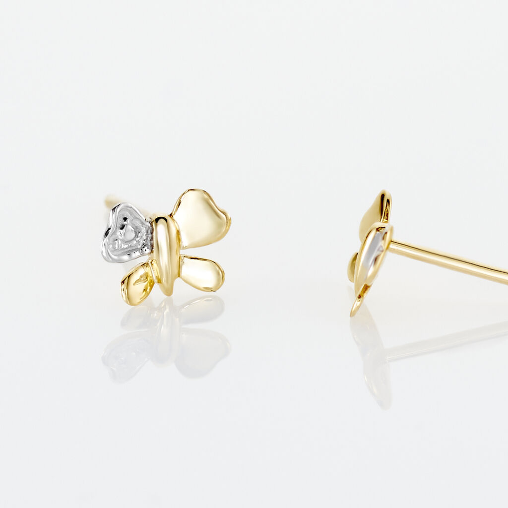 Boucles D'oreilles Puces Bartholomee Papillon Or Jaune