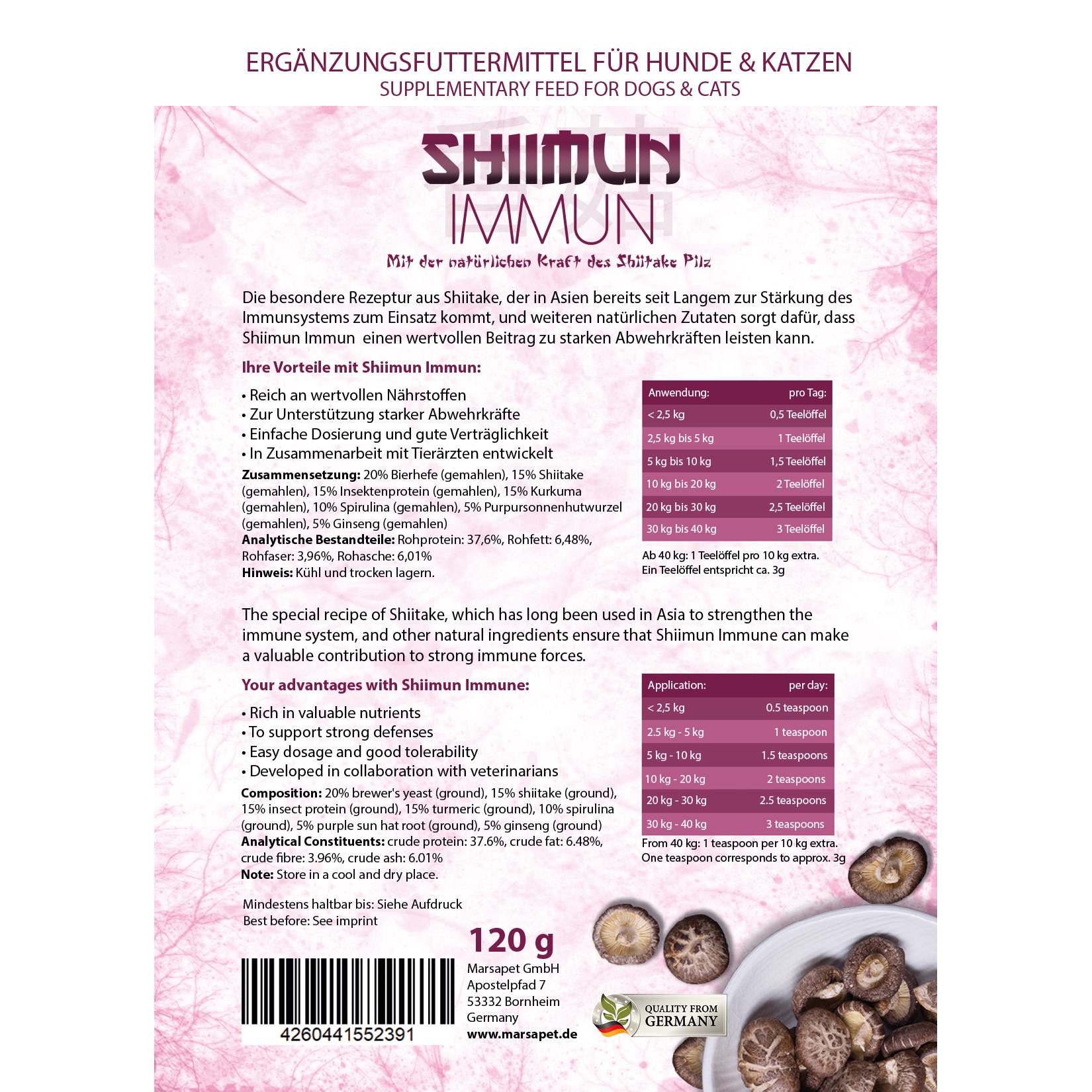Shiimun immunitaire poudre - shiimun immun pulver - 120g