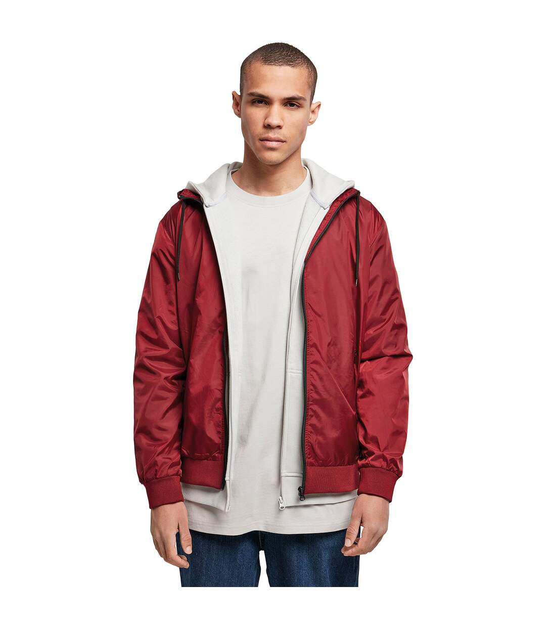 Build Your Brand - Veste WIND RUNNER - Homme (Bordeaux / Noir) - UTRW8571