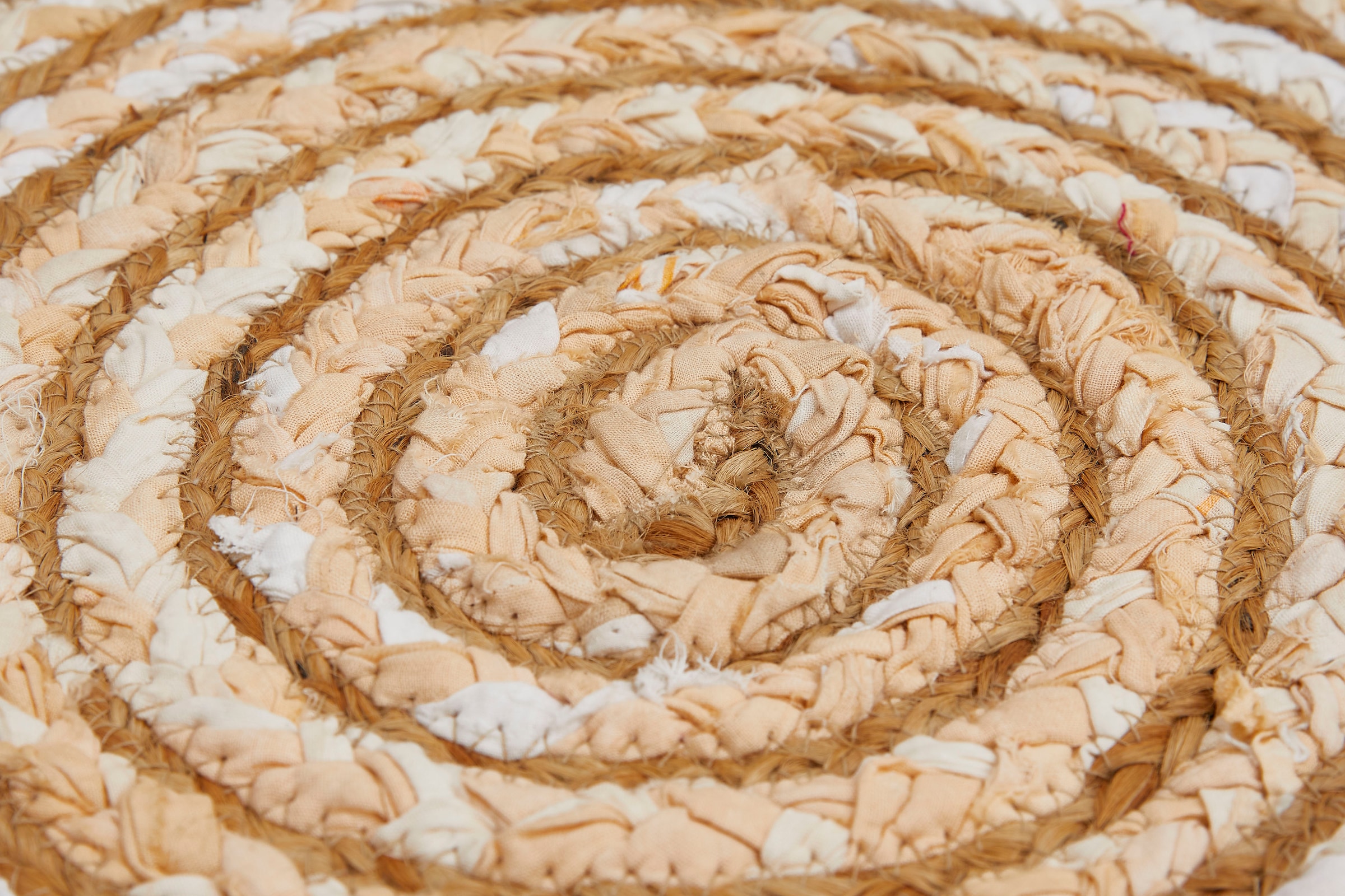 Barbara Becker Teppich »Ethno« rund 4 mm Höhe Flachgewebe, handgeflochten, Ø 80 cm, aus Jute & recycelte Baumwolle