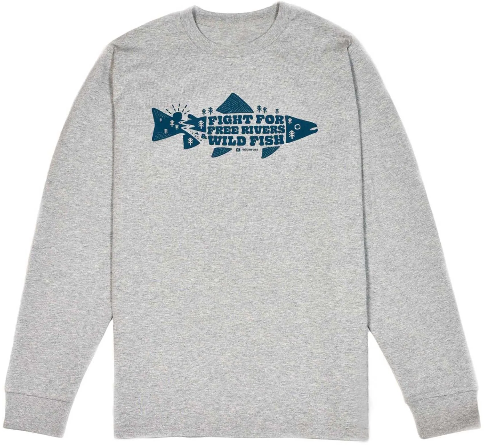 Frodin Flies Frödin Free Rivers & Wild Fish L Sleeve Heather Grey