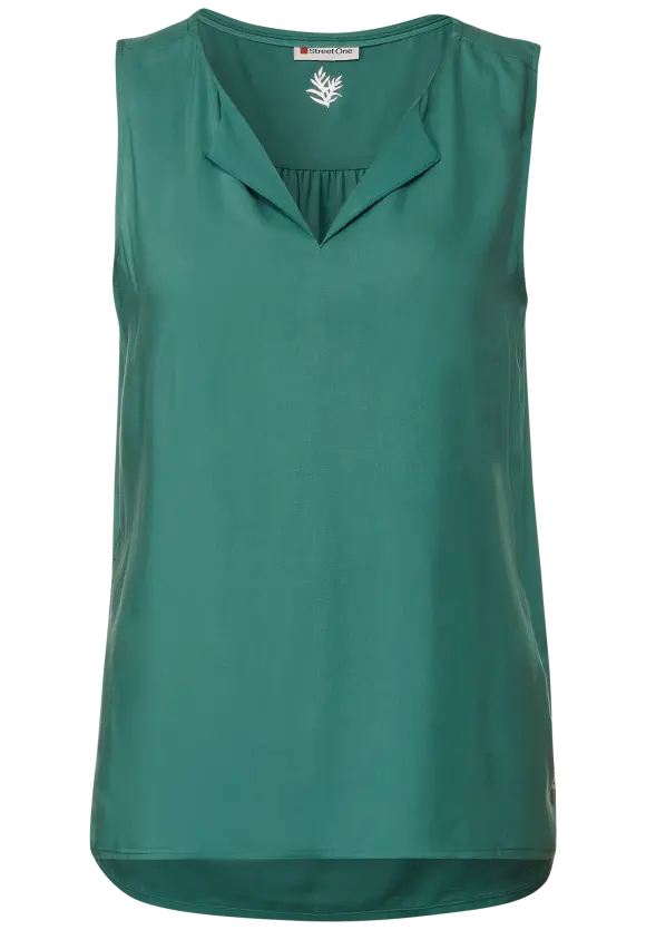 Blusentop in Viskose - lagoon green