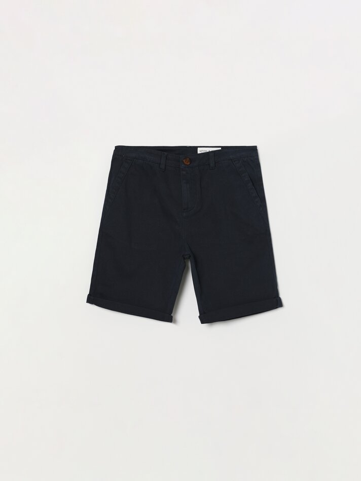 Calções chino elásticos - Azul Índigo Escuro
