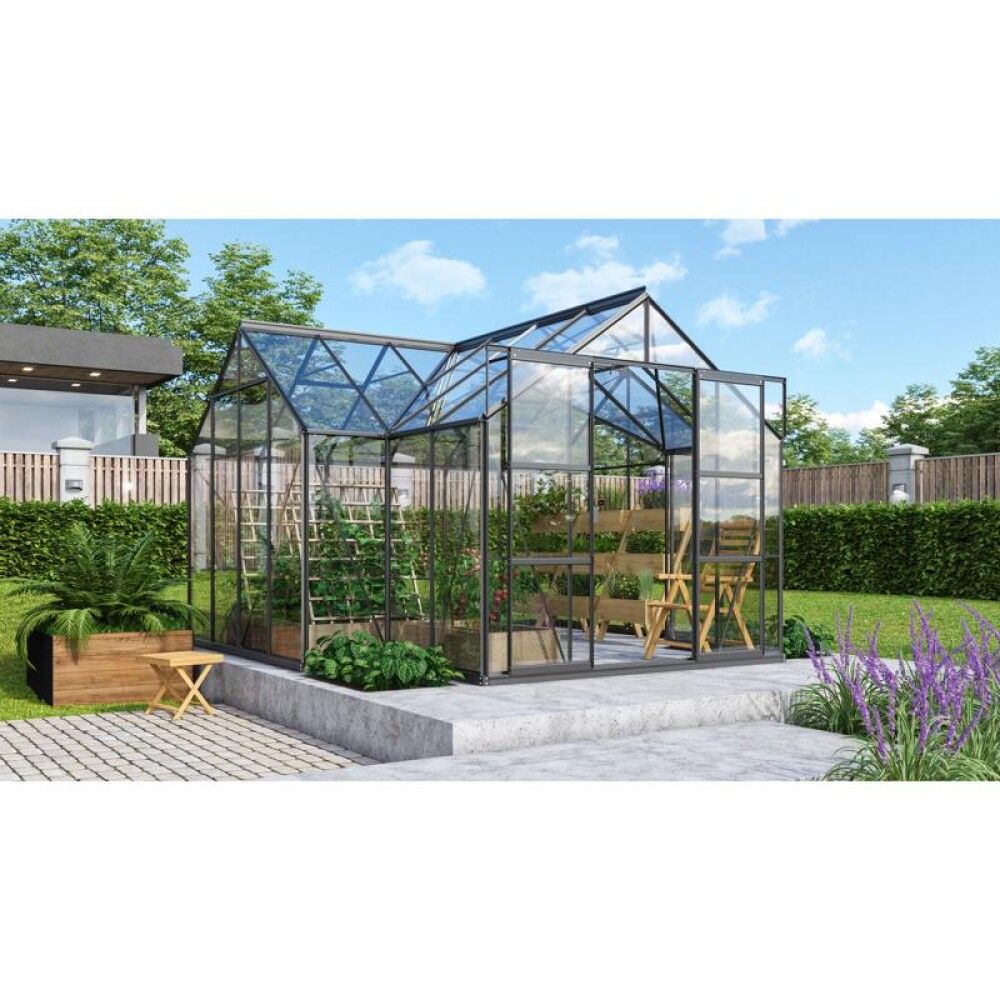 DRIVHUS VITAVIA SIRIUS 13000 SVART/GLASS 13 M²