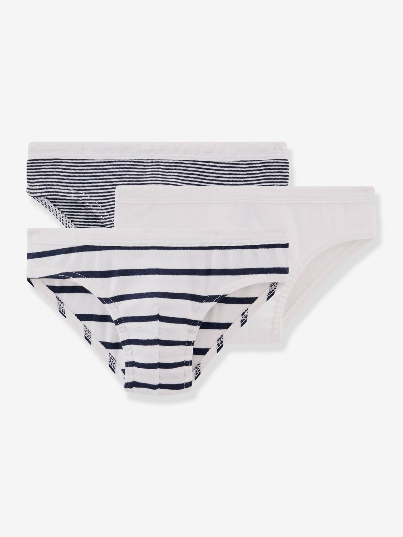 Lote com 3 calcinhas brancas PETIT BATEAU