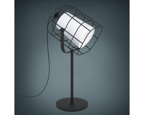 Bittams tafellamp met één lamp, afmetingen (HxLxB): 57x27,5x26 cm, zwart/wit, met kabelschakelaar