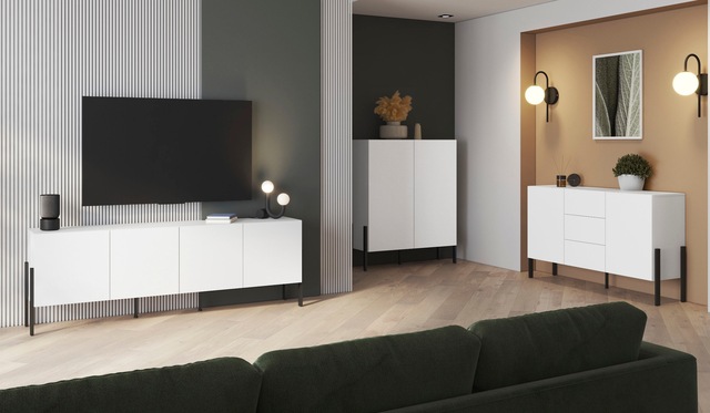 INOSIGN Kommode »Jukon, Breite 110 cm, moderne grifflose Hochschrank, 2Türen« Highboard mit viel Stauraum, push-to-open-Funktion