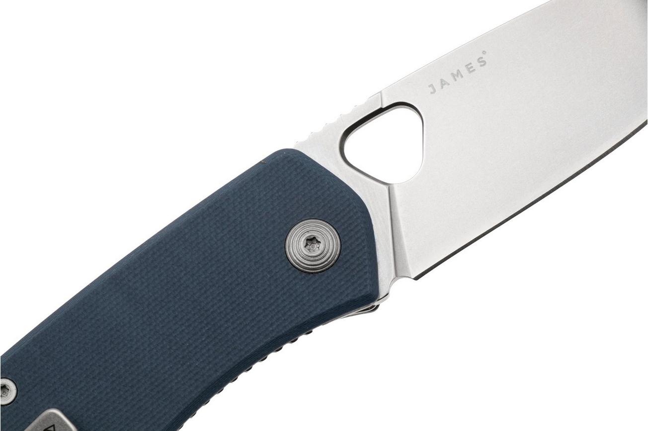 The James Brand The Folsom KN112254-00 Stonewashed VG-10, Tidal Blue G10, zakmes