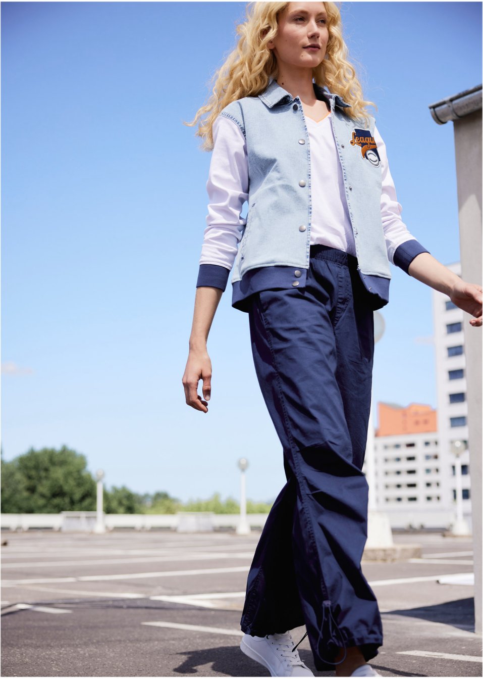 Blouson baseball en jean