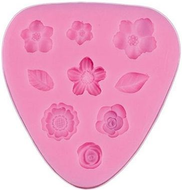 Stafil - Siliconen mal - Little flowers - 9 figuren - 82x78x10mm