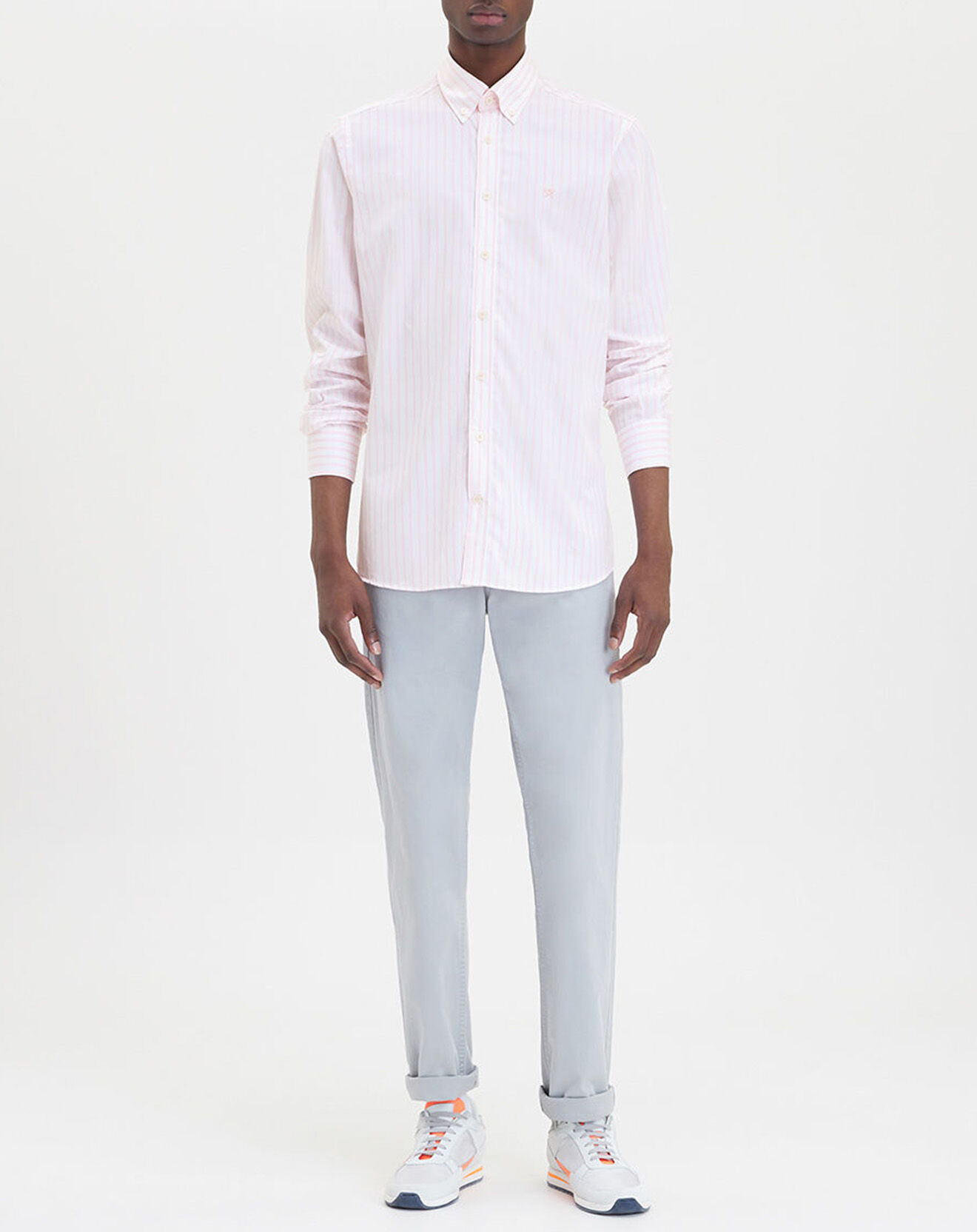 Hackett London Chemise baton large à rayures rose/blanc