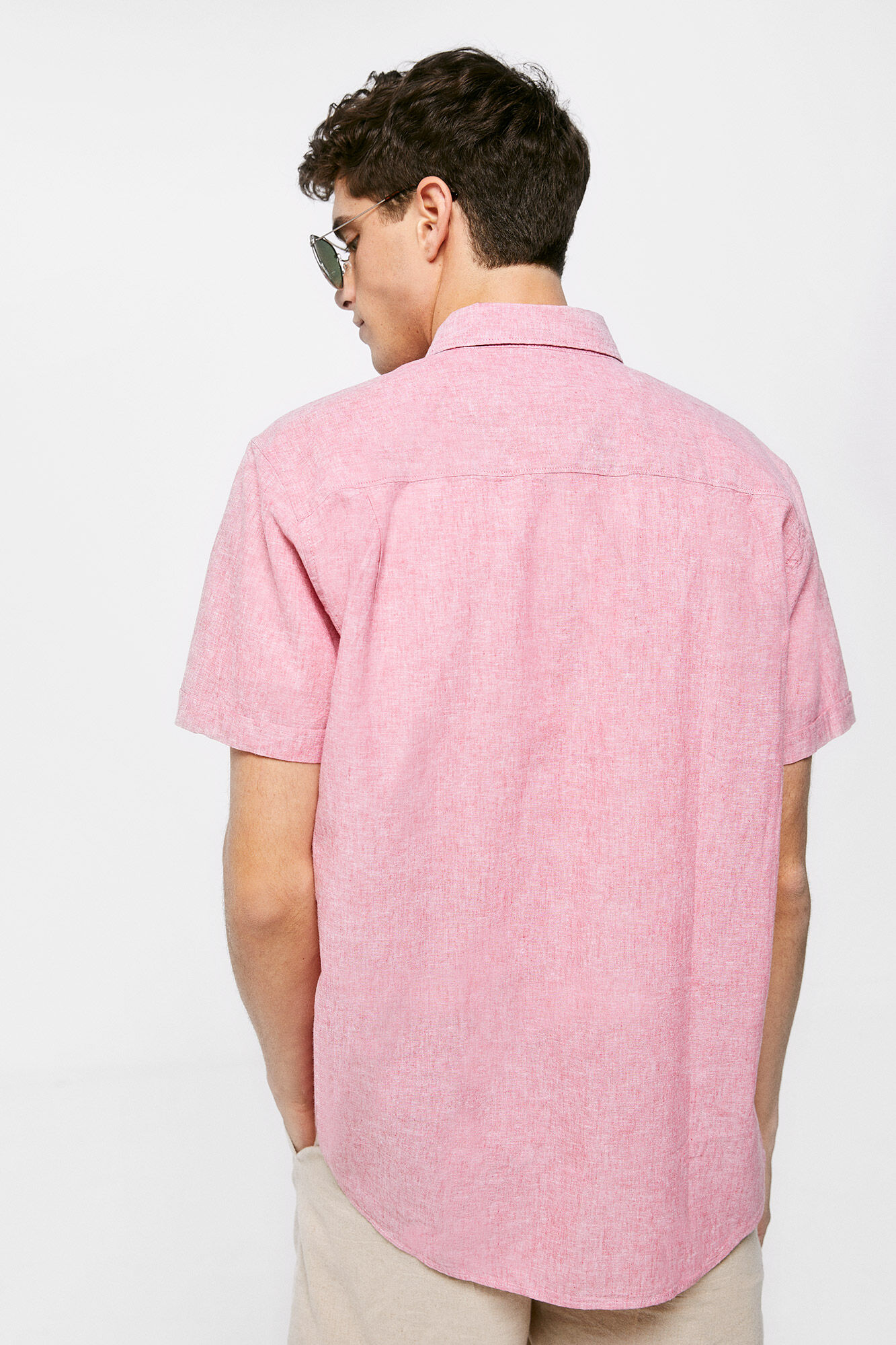 Camisa de linho - fúcsia