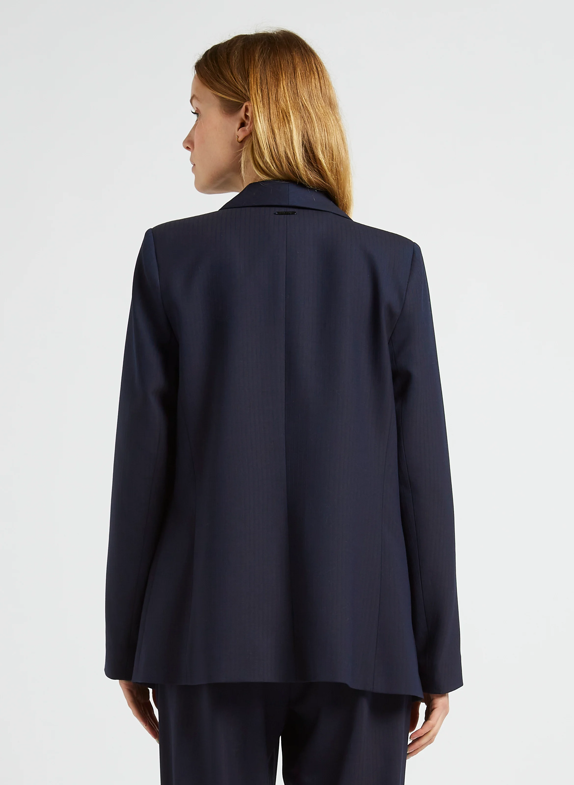 VITALY - Veste de tailleur ajustée à col châle | Bleu