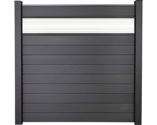 Hoofdelement GroJa Flex insteeksysteem zonder palen met designelement 30cm glasinzet 180 x 180cm antraciet