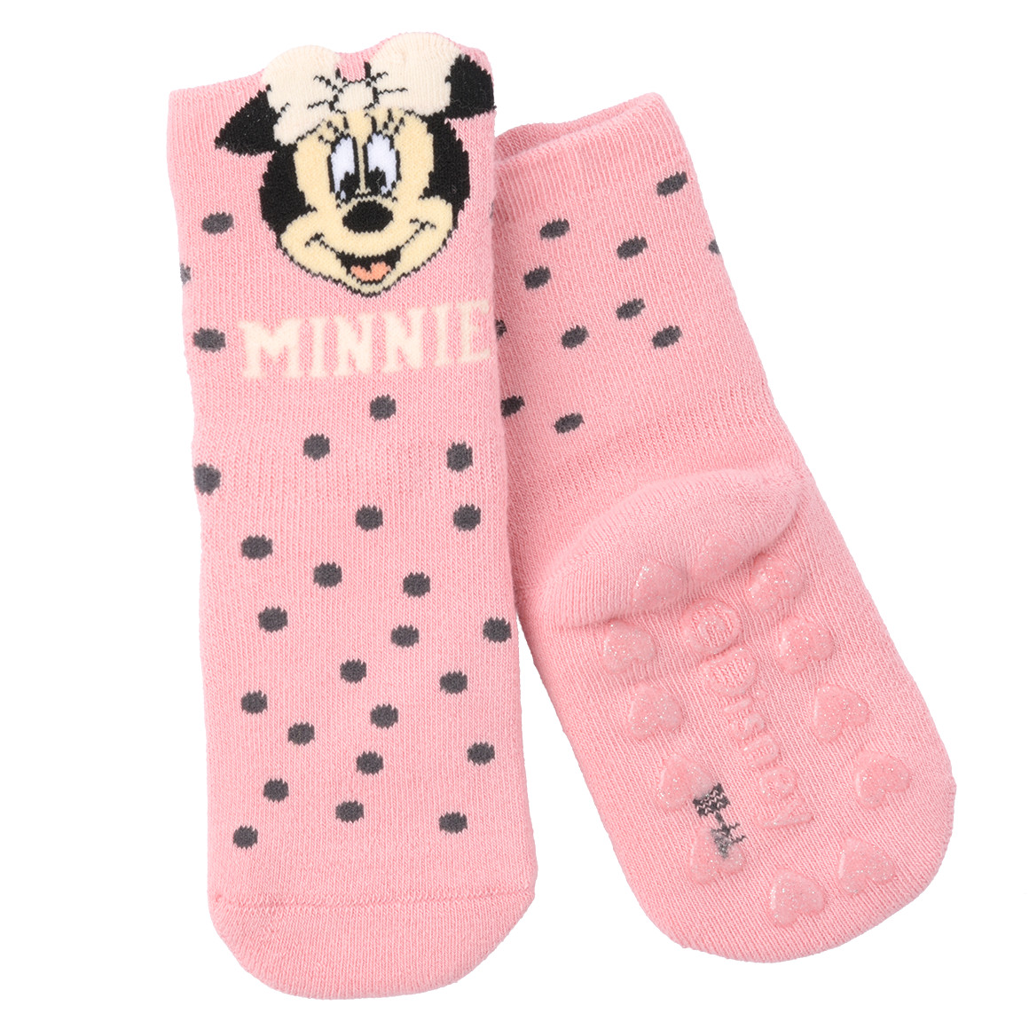 Topomini 3 Paar Minnie Maus Frottee-Socken im Set rosa / creme / dunkelgrau