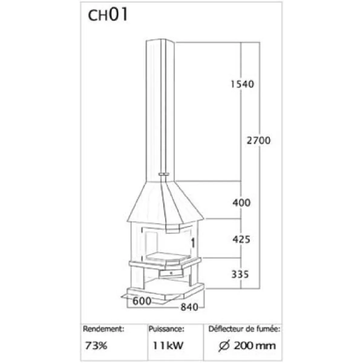 Focgrup Cheminée PRIMA 11kW CH01 PCL