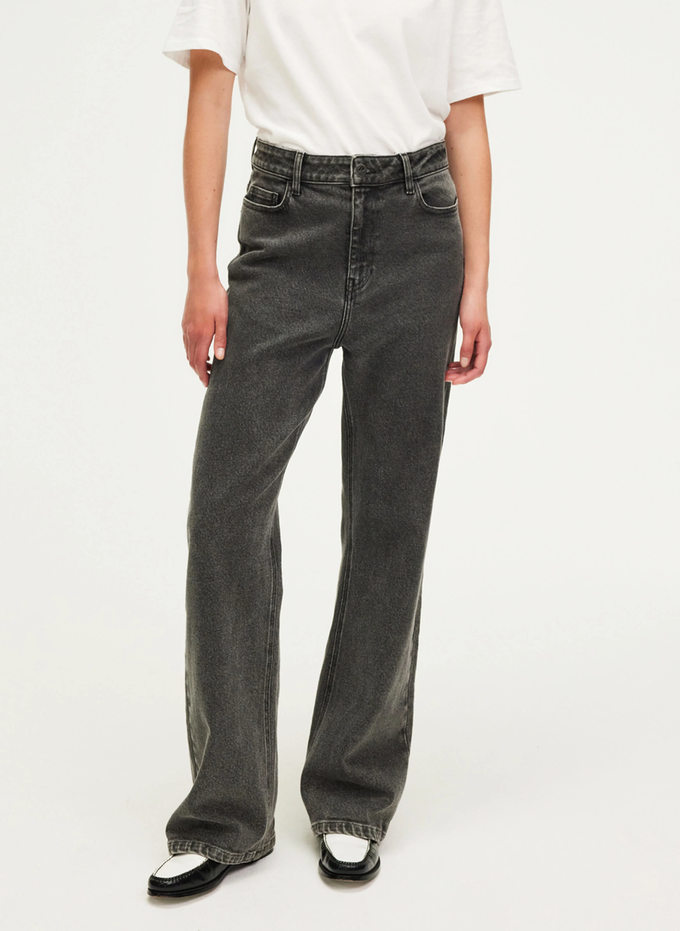 NEVENA - Jean droit en coton | Gris