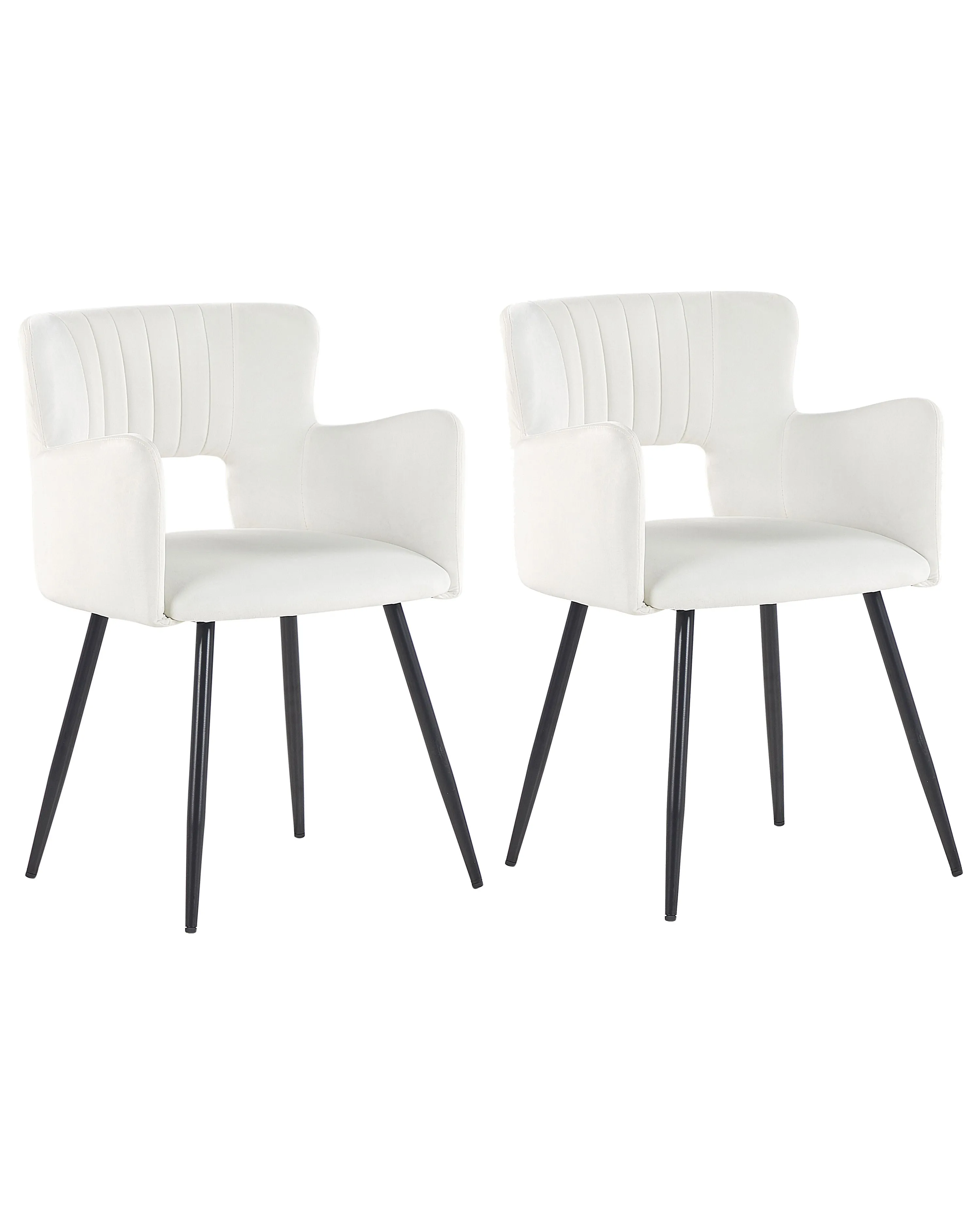 Set van 2 eetkamerstoelen SANILAC Fluweel Wit