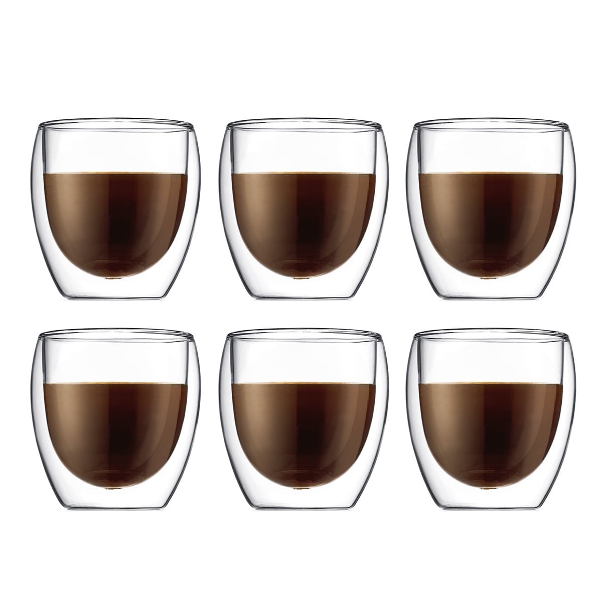 6 stk termoglass med doble vegger Bodum PAVINA