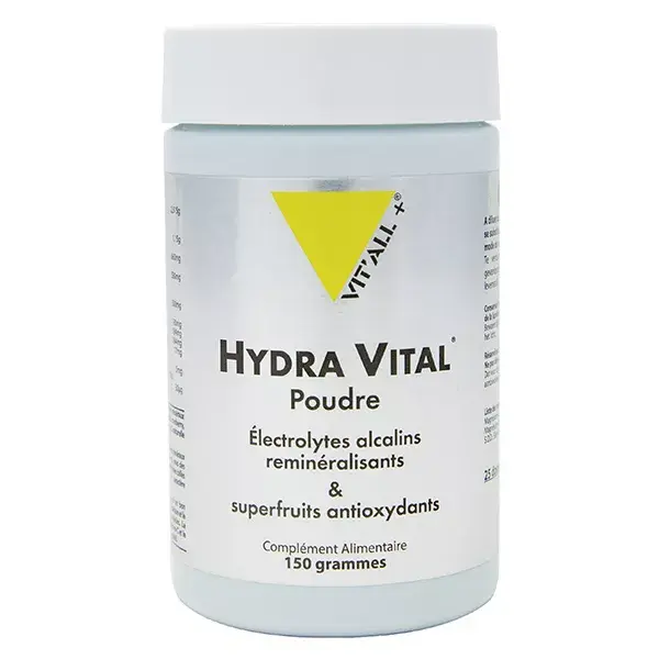 Vit'all+ HYDRA VITAL® Eletrólitos Alcalinas e Superfrutas Poudre 150g