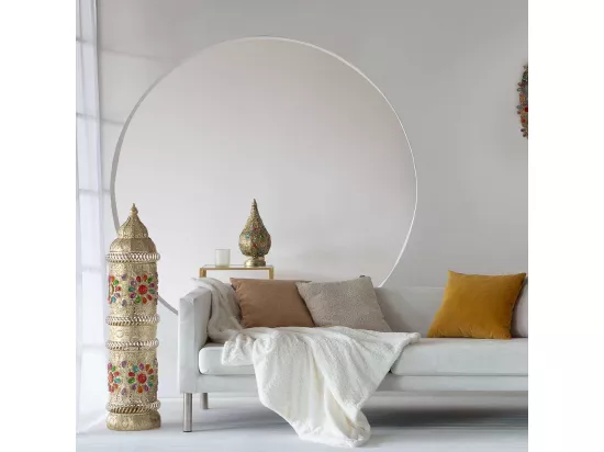 Lampe en métal avec verre acrylique coloré