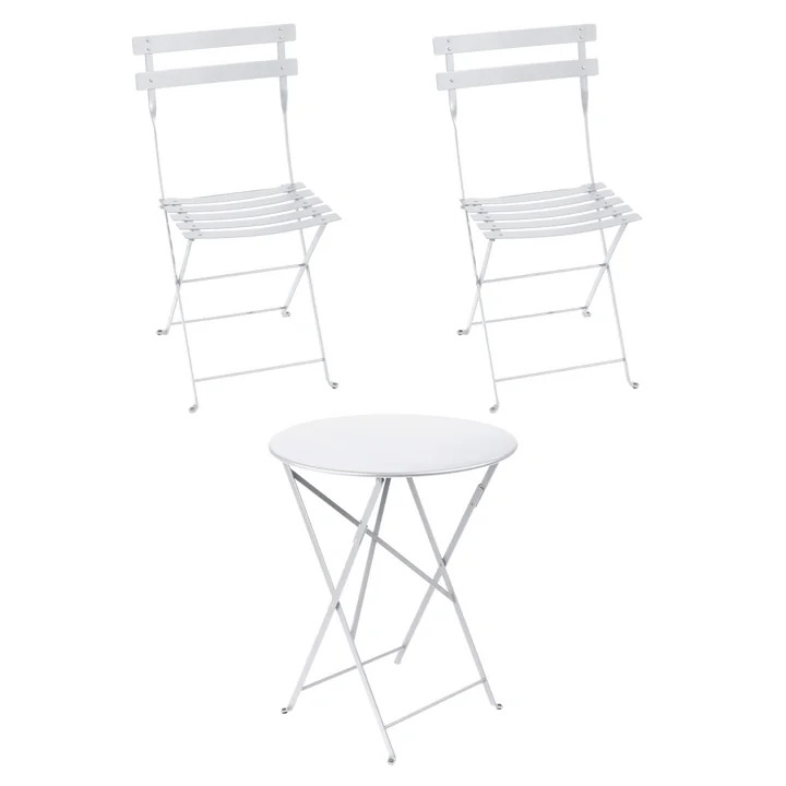 Fermob - Bistro Klapptisch   2 Klappstühle, baumwollweiss