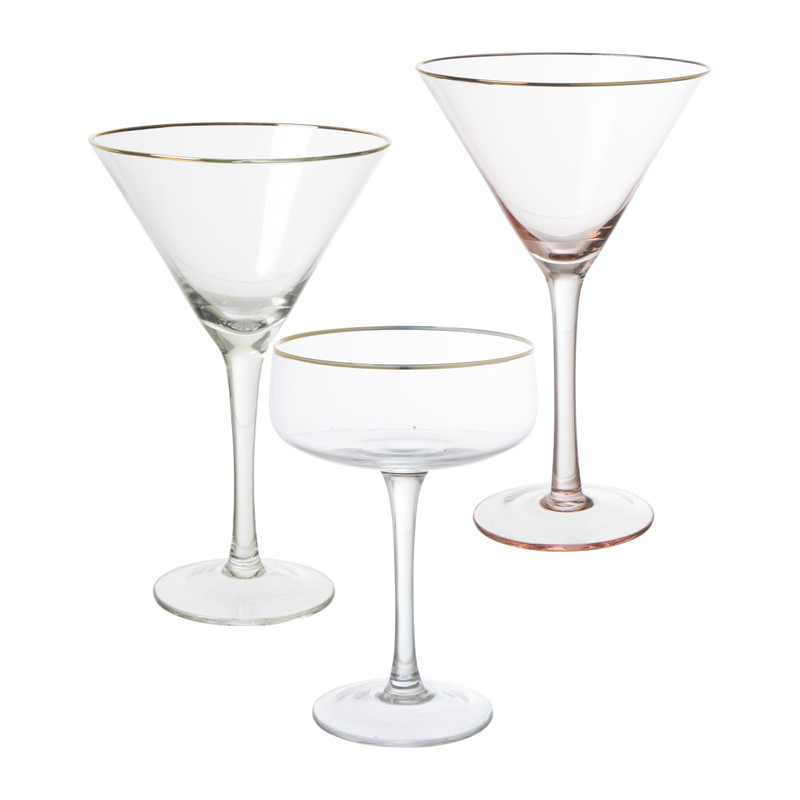 Champagnecoupe gouden rand - transparant - 220 ml
