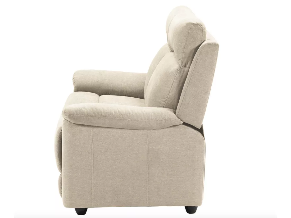Canapé de relaxation en tissu Katika-Couleur Beige clair-Système Fixe - sans relax-2 places